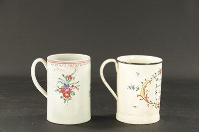 Lot 333 - A LATE 18TH CENTURY CREAMWARE MUG INSCRIBED WOMAN MAKES MEN LOVE