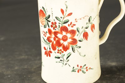 Lot 70 - A YORKSHIRE CREAMWARE MUG WILLIAM KEL BELCES AND ANOTHER PAINTED WITH STRAWBERRIES