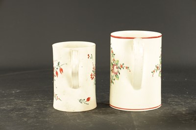 Lot 70 - A YORKSHIRE CREAMWARE MUG WILLIAM KEL BELCES AND ANOTHER PAINTED WITH STRAWBERRIES