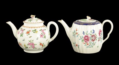 Lot 354 - TWO LATE 18TH CENTURY WORCESTER TEAPOTS