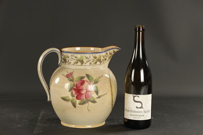Lot 256 - A RARE PEARLWARE JUG PAINTED WITH A MUSICIAN INSCRIBED THOMAS JONES 1807