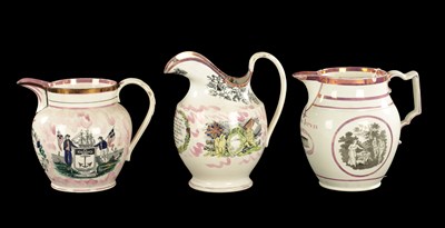 Lot 207 - A MID 19TH CENTURY SUNDERLAND MUSTARD JUG FOR COMMEMORATING CRIMEA