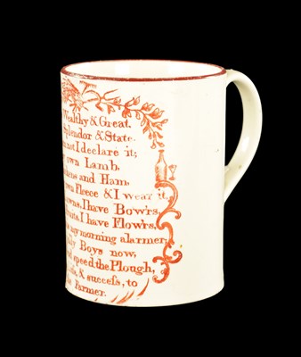 Lot 309 - A LATE 18TH CENTURY YORKSHIRE CREAMWARE MUG