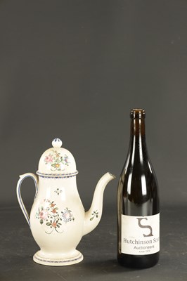 Lot 281 - A LATE 18TH CENTURY ENGLISH PEARLWARE COFFEE POT INSCRIBED WITH A RHYME AND INITIALS TMG