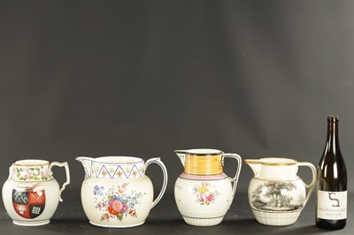 Lot 123 - A COLLECTION OF FOUR EARLY 19TH CENTURY ENGLISH CERAMIC JUGS