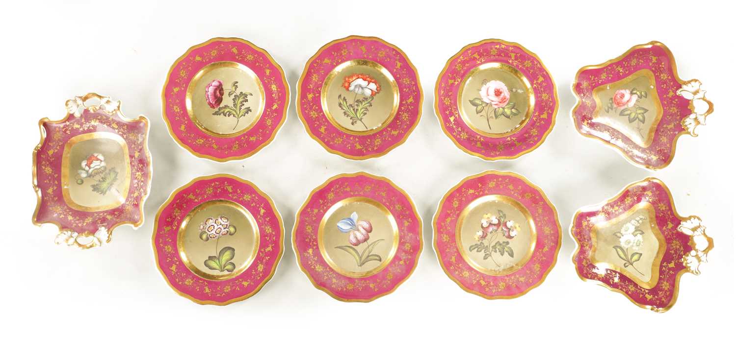 Lot 84 - AN EARLY 19TH CENTURY ENGLISH PORCELAIN PART DESSERT SERVICE