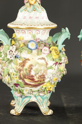 Lot 185 - A PAIR OF MID 19TH CENTURY MINTON PORCELAIN JARS AND COVERS