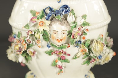 Lot 25 - A PAIR OF MID 18TH CENTURY DERBY PORCELAIN VASE GARNITURE