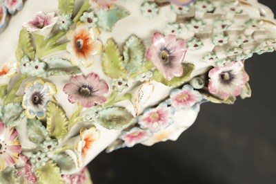 Lot 25 - A PAIR OF MID 18TH CENTURY DERBY PORCELAIN VASE GARNITURE