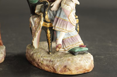 Lot 345 - A PAIR OF BISQUE FIGURES EXHIBITED AT THE VIENNA EXHIBITION 1873