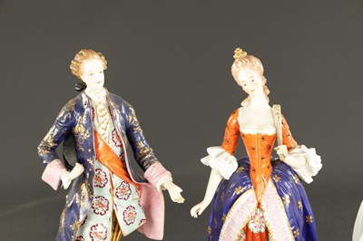 Lot 373 - A COLLECTION OF FIVE LATE 19TH CENTURY CONTINENTAL PORCELAIN FIGURES