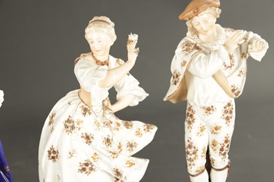 Lot 373 - A COLLECTION OF FIVE LATE 19TH CENTURY CONTINENTAL PORCELAIN FIGURES