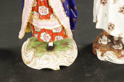 Lot 373 - A COLLECTION OF FIVE LATE 19TH CENTURY CONTINENTAL PORCELAIN FIGURES