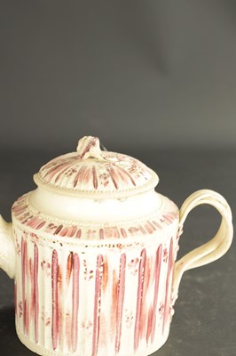 Lot 225 - A LATE 18TH CENTURY LEEDS CREAMWARE TEAPOT