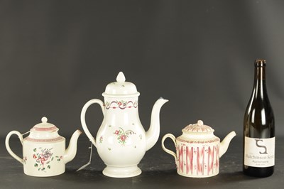 Lot 225 - A LATE 18TH CENTURY LEEDS CREAMWARE TEAPOT