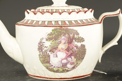 Lot 150 - AN EARLY 19TH CENTURY CASTLEFORD FELSTHAPIC TEAPOT AND A HARLEY OF LONGTON TEAPOT
