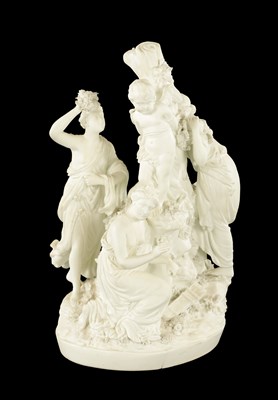 Lot 213 - A LATE 18TH CENTURY DERBY BISQUE PORCELAIN GROUP OF VENUS CAPTURING CUPID