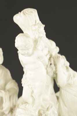 Lot 213 - A LATE 18TH CENTURY DERBY BISQUE PORCELAIN GROUP OF VENUS CAPTURING CUPID