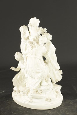 Lot 213 - A LATE 18TH CENTURY DERBY BISQUE PORCELAIN GROUP OF VENUS CAPTURING CUPID
