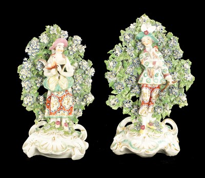 Lot 324 - A PAIR OF LATE 18TH CENTURY DERBY BOCAGE FIGURES