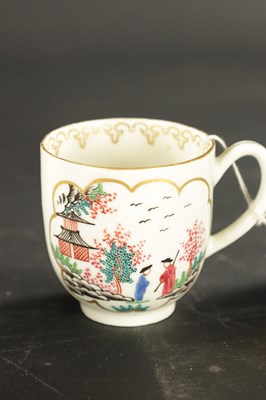 Lot 136 - A MID 18TH CENTURY WORCESTER STAG HUNT PATTERN CUP AND SAUCER