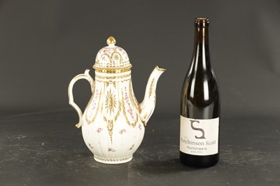 Lot 128 - A FINE AND RARE LATE 18TH CENTURY CAUGHLEY COFFEE POT
