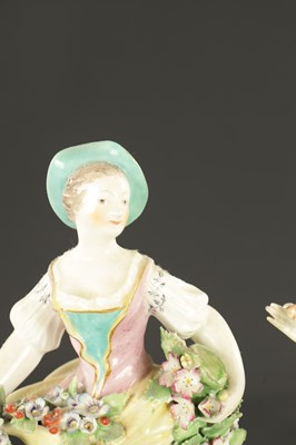 Lot 131 - A PAIR OF MID 18TH CENTURY DERBY PORCELAIN FIGURES