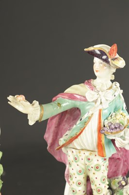 Lot 131 - A PAIR OF MID 18TH CENTURY DERBY PORCELAIN FIGURES