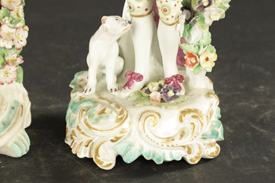 Lot 131 - A PAIR OF MID 18TH CENTURY DERBY PORCELAIN FIGURES