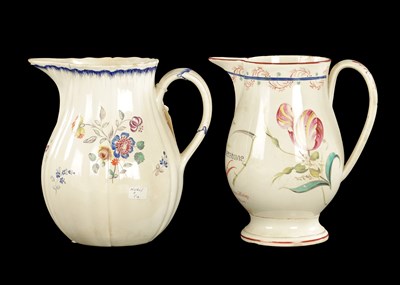 Lot 86 - A PEARLWARE JUG FARMER'S ARMS INSCRIBED RICHARD BOOTHERSTONE 1797