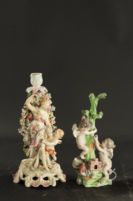 Lot 32 - TWO MID 18TH CENTURY DERBY PORCELAIN FIGURE GROUPS