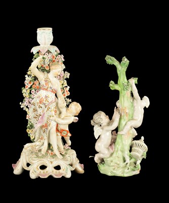 Lot 32 - TWO MID 18TH CENTURY DERBY PORCELAIN FIGURE GROUPS