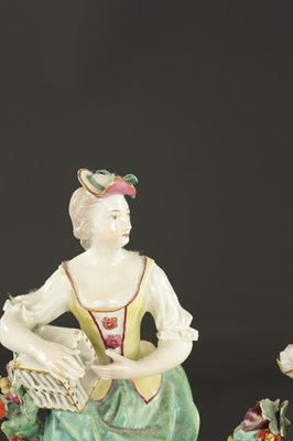 Lot 371 - A PAIR OF MID 18TH CENTURY DERBY PORCELAIN FIGURES