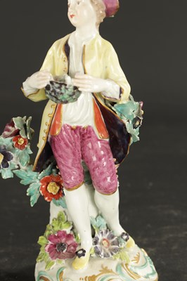 Lot 371 - A PAIR OF MID 18TH CENTURY DERBY PORCELAIN FIGURES