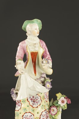 Lot 378 - A PAIR OF MID 18TH CENTURY DERBY PORCELAIN FIGURES