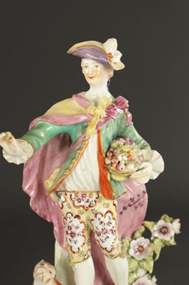 Lot 378 - A PAIR OF MID 18TH CENTURY DERBY PORCELAIN FIGURES