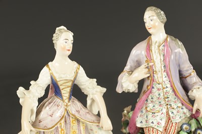 Lot 327 - A PAIR OF RARE LATE 18TH CENTURY DERBY PORCELAIN FIGURES OF MINUETTERS