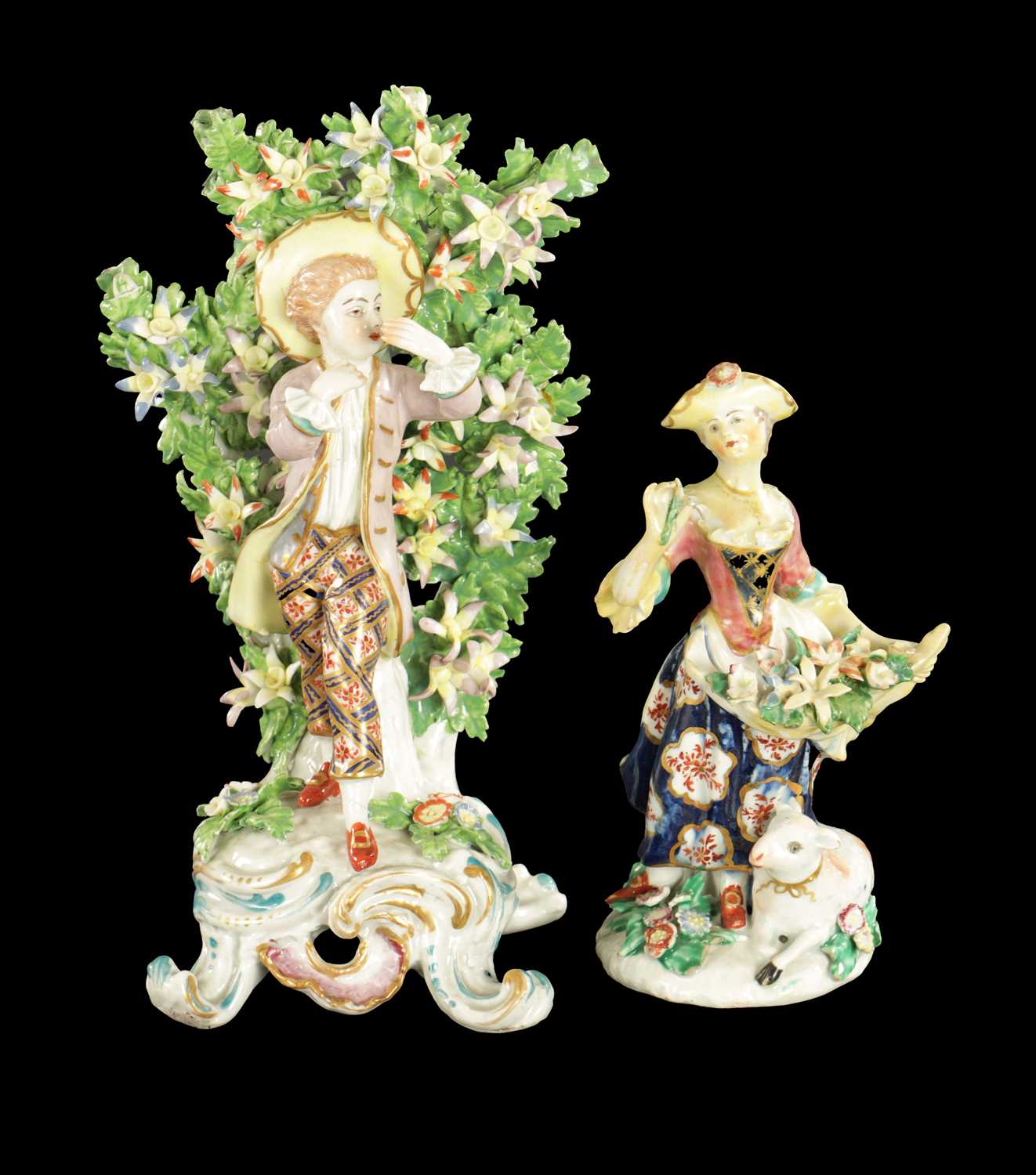 Lot 66 - A MID 18TH CENTURY BOW PORCELAIN BOCAGE FIGURE OF A NEW DANCER