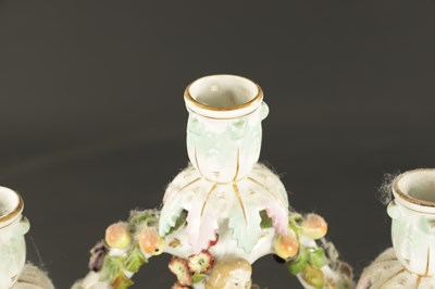 Lot 364 - A PAIR OF LATE 19TH CENTURY DRESDEN CANDELABRA