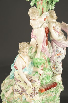 Lot 257 - A LATE 18TH CENTURY DERBY PORCELAIN GROUP OF VENUS CLIPPING THE WINGS OF CUPID