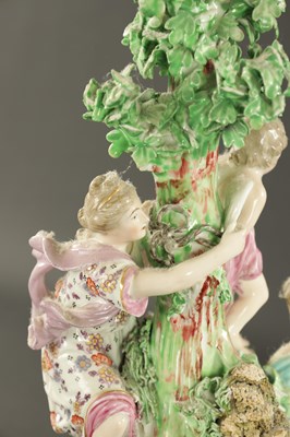 Lot 257 - A LATE 18TH CENTURY DERBY PORCELAIN GROUP OF VENUS CLIPPING THE WINGS OF CUPID