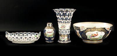 Lot 194 - FOUR PIECES OF BOOTHS POTTERY IN DOCTOR WALL BLUE SCALE STYLE