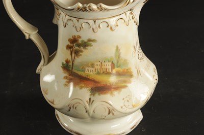 Lot 50 - A STAFFORDSHIRE PORCELAIN COCK FIGHTING JUG DATED 1852