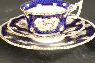 Lot 381 - A COALPORT PORCELAIN TRIO CIRCA 1900, TOGETHER WITH A COPELAND PORCELAIN PLATE HEAVILY GILDED IN JAPANESEQUE STYLE