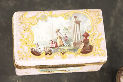 Lot 169 - A MID 18TH CENTURY STAFFORDSHIRE ENAMEL BOX