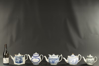 Lot 217 - A COLLECTION OF FIVE EARLY 19TH CENTURY TEAPOTS