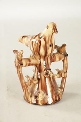 Lot 249 - A LATE 19TH CENTURY TREACLE GLAZE BIRD WHISTLE