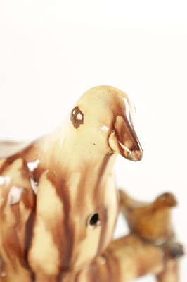 Lot 249 - A LATE 19TH CENTURY TREACLE GLAZE BIRD WHISTLE