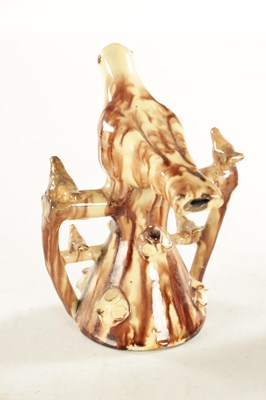 Lot 249 - A LATE 19TH CENTURY TREACLE GLAZE BIRD WHISTLE