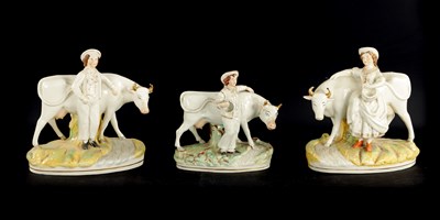 Lot 344 - A PAIR OF MID 19TH CENTURY STAFFORDSHIRE FIGURAL GROUPS